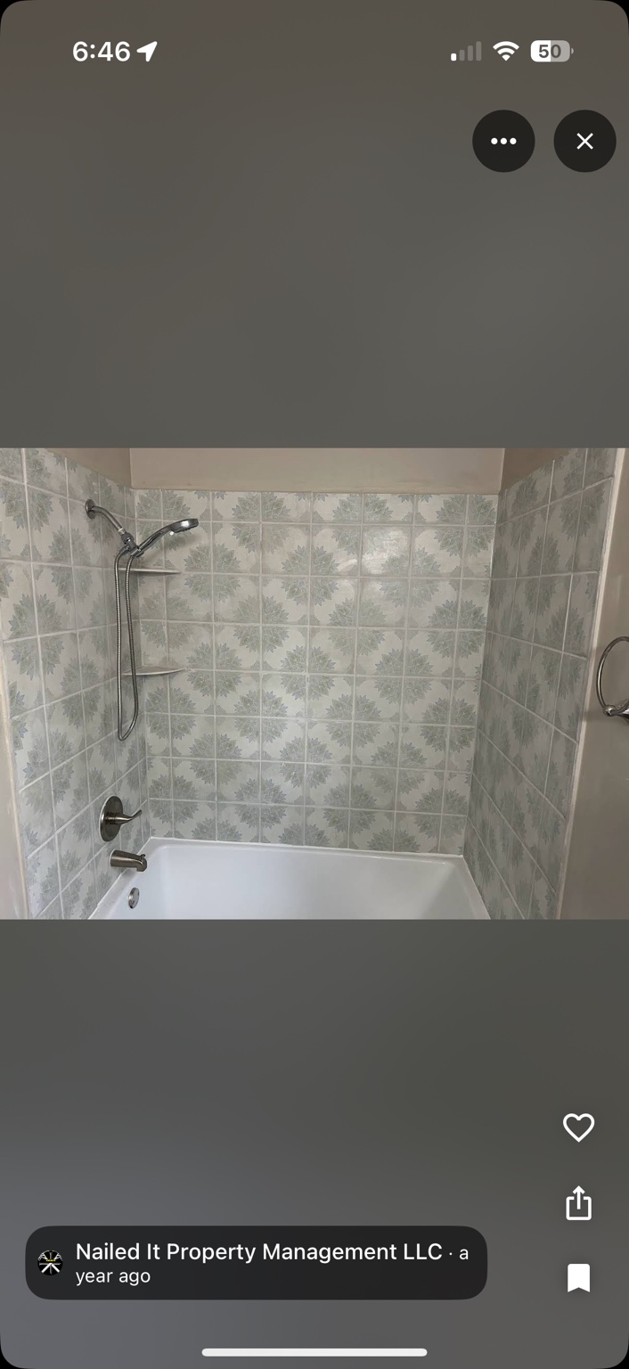 Bathtub renovation before and after project by Nailed It Property Management