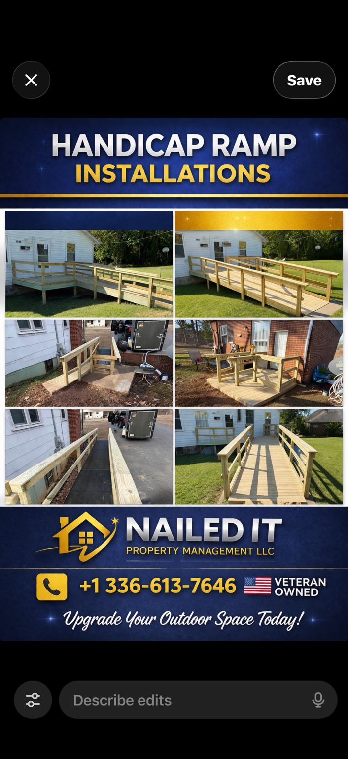 Collection of handicap-accessible ramp installations by Nailed It Property Management
